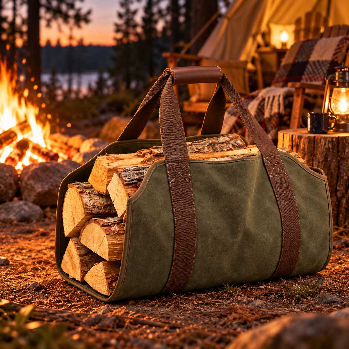 Premium Portable Firewood Storage Carrier