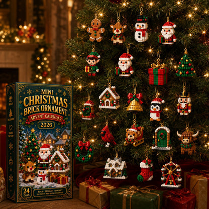 ⏳ Last day to save 49% – 🎄 24-Day Mini Christmas Ornament Advent Calendar | 24 unique festive ornament designs with hanging loops—perfect for decorating Christmas trees, wreaths, and holiday displays 🧱