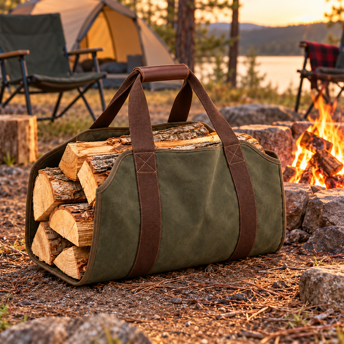 Premium Portable Firewood Storage Carrier