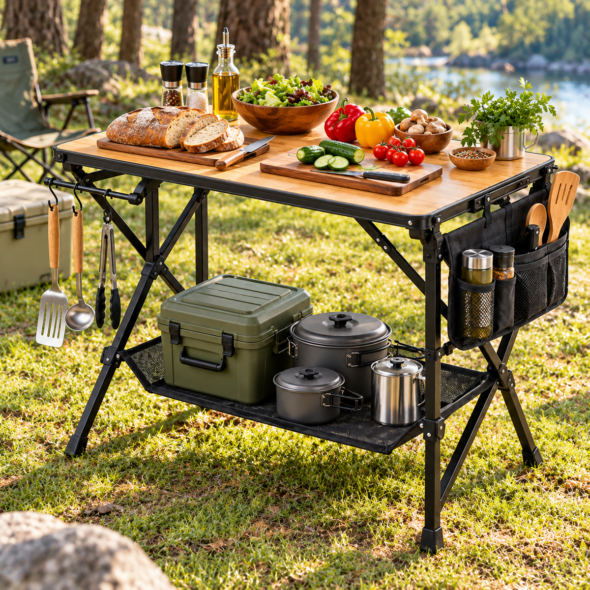 Foldable Outdoor Food Prep Station