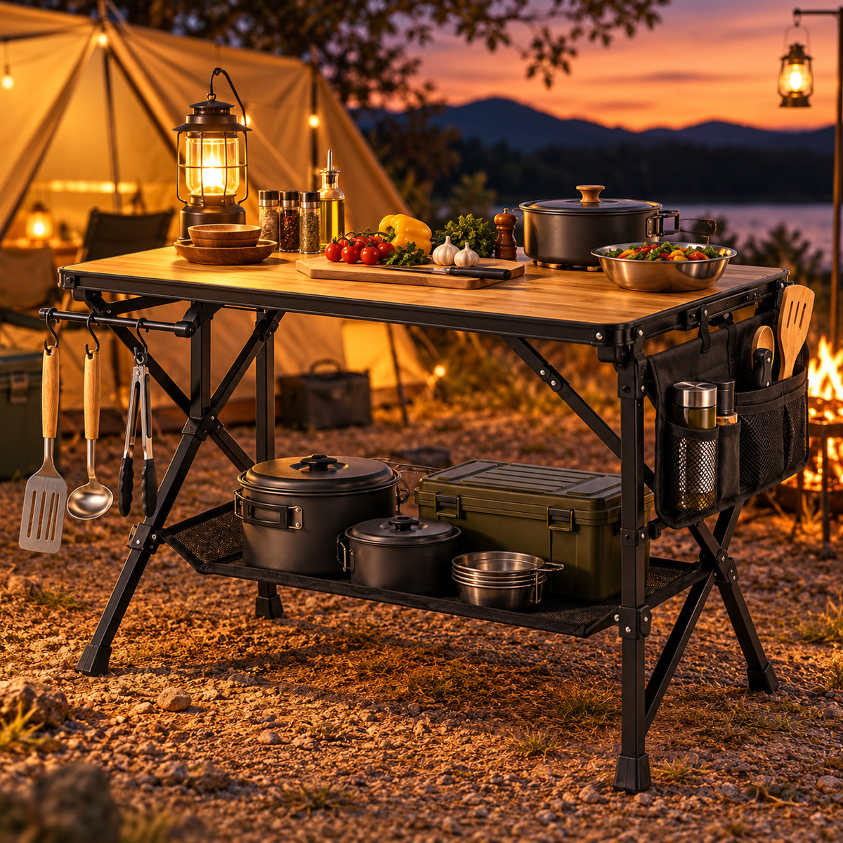 Foldable Outdoor Food Prep Station