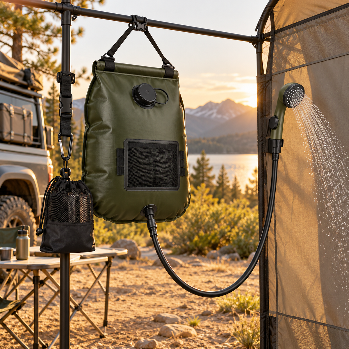Portable Solar Camping Shower Station