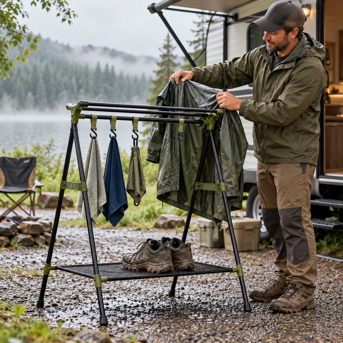 Foldable Camping Gear Drying Rack