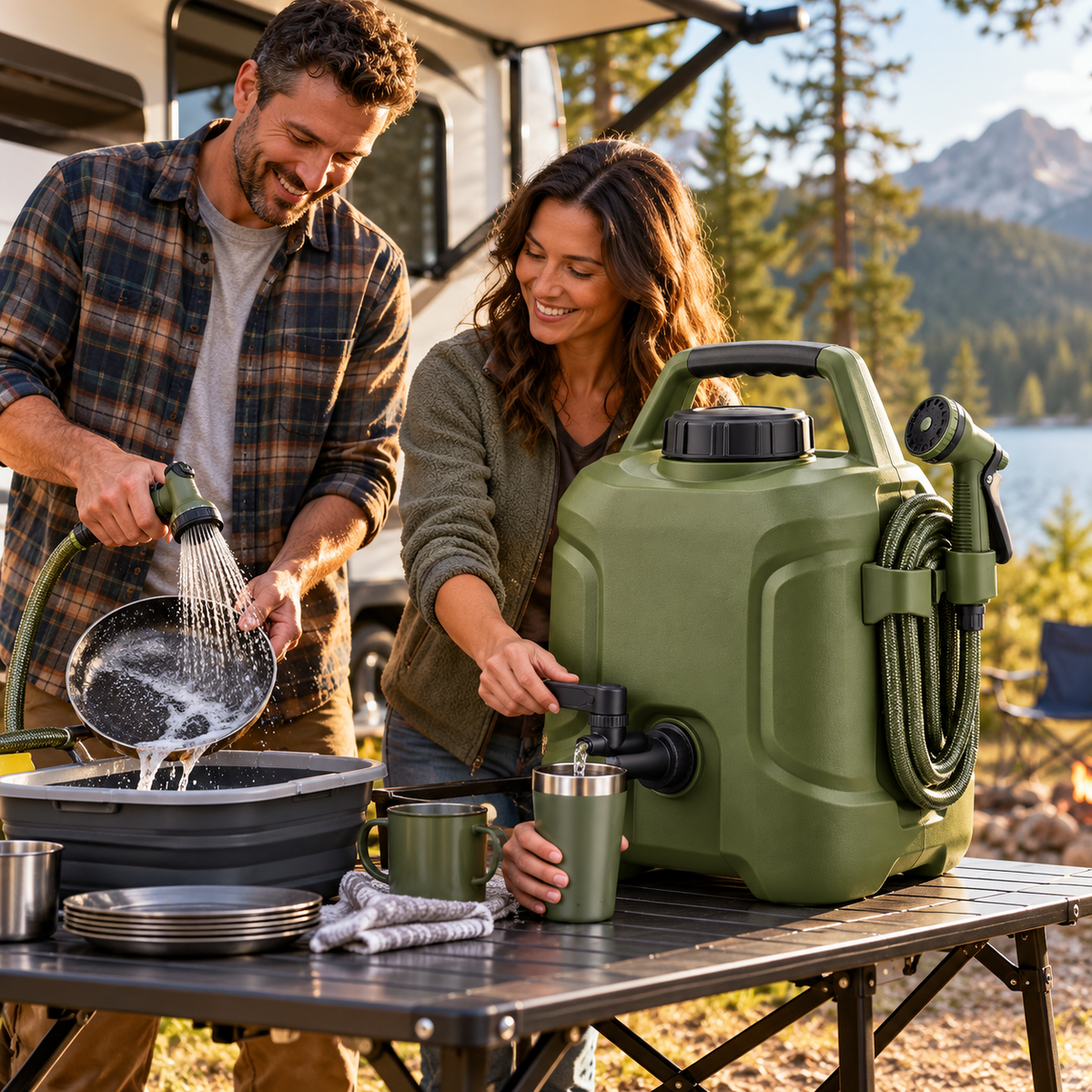 Portable 3-in-1 Camping Water Station
